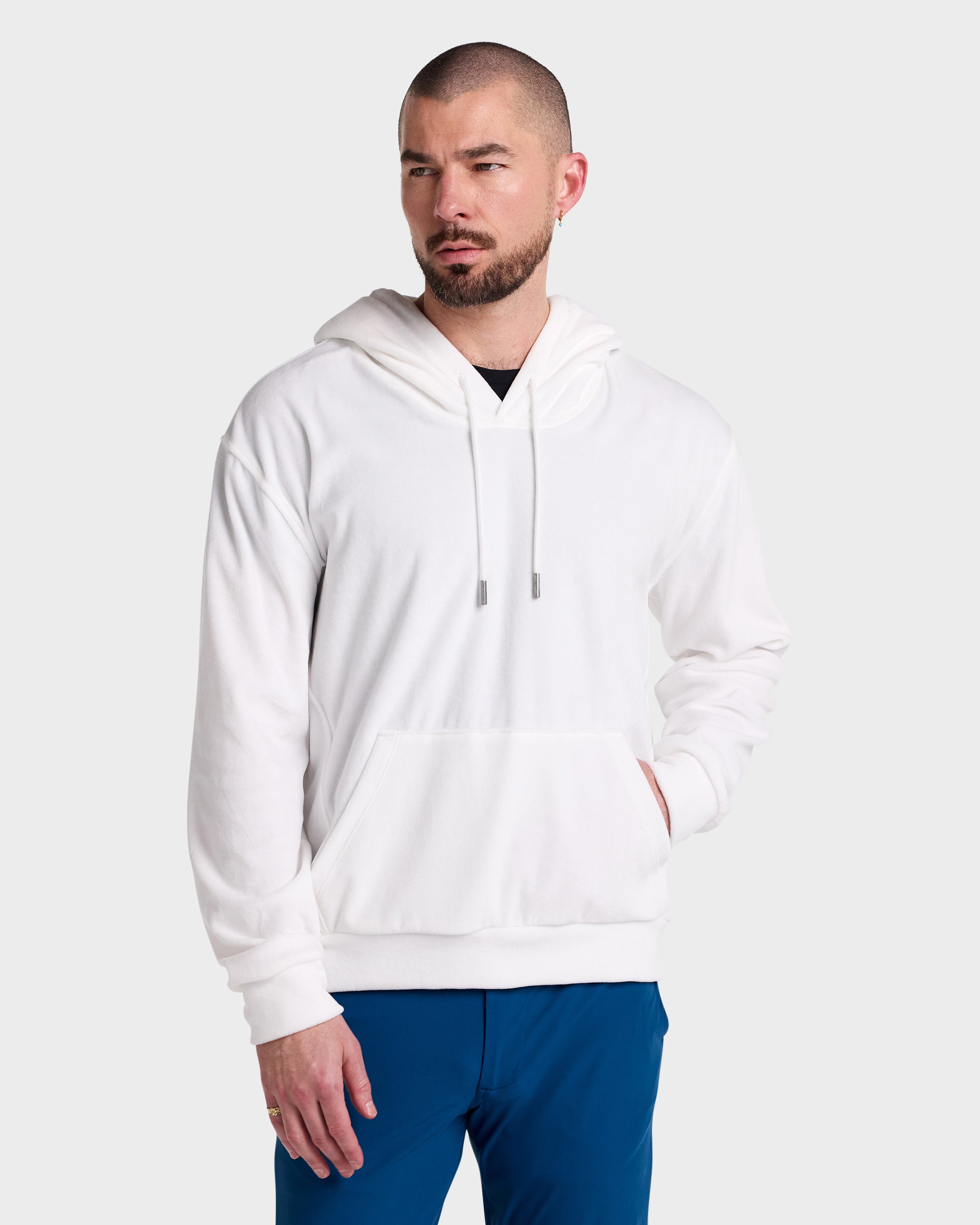 Hoodie // Velour - Blanco.Clothing