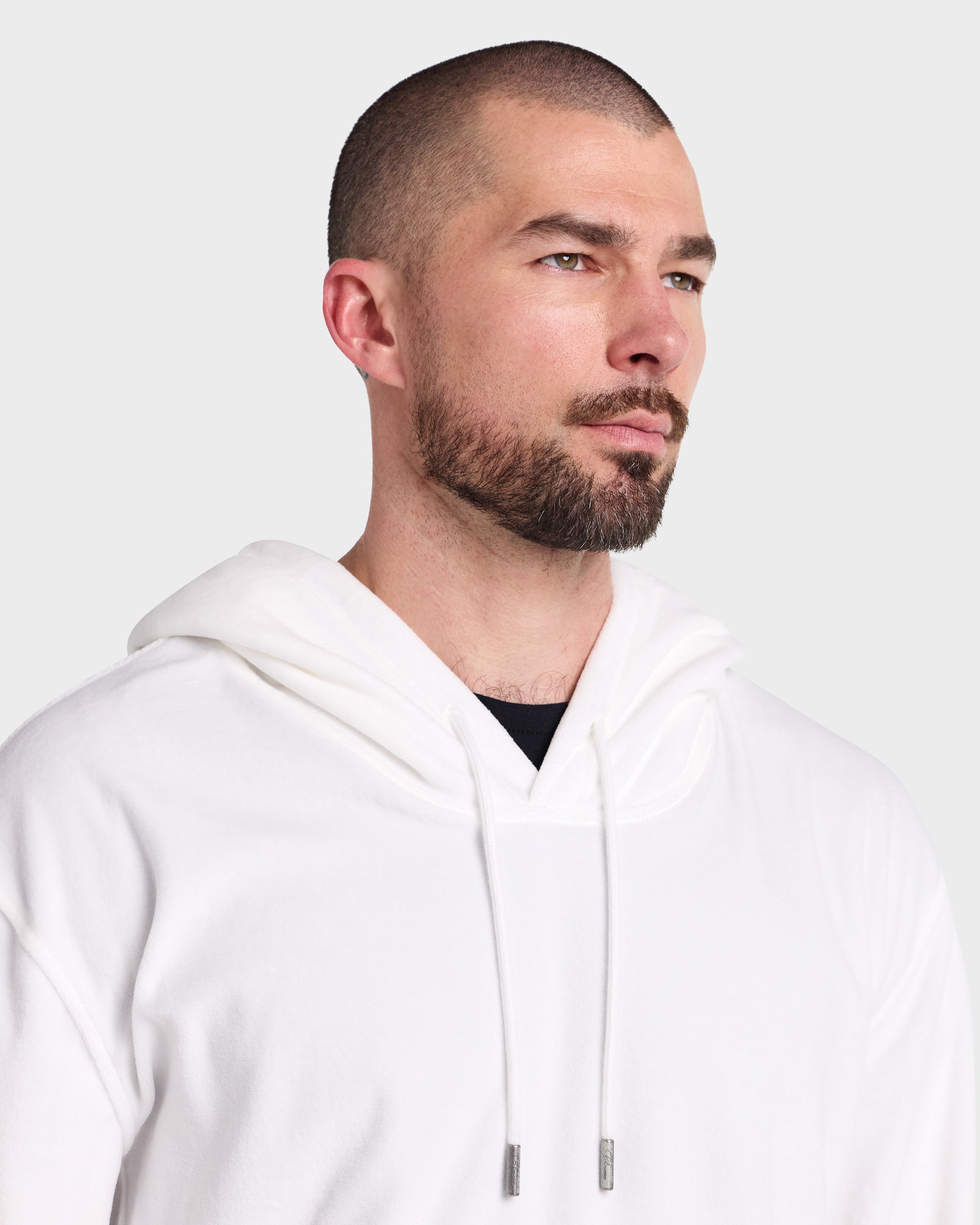 Hoodie // Velour - Blanco.Clothing